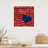 Red Music Notes Poster (Keuken)