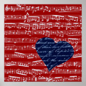 Red Music Notes Poster (Voorkant)