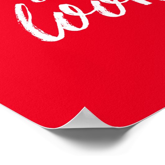 Red Music Quote Handje Lettering Calligraphy Poste Poster (Hoek)