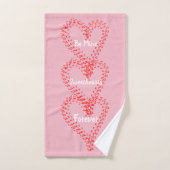 Red Musical Hearts Roze Badhanddoek Set Bad Handdoek (Handdoek)