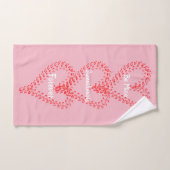 Red Musical Hearts Roze Badhanddoek Set Bad Handdoek (Handdoek)