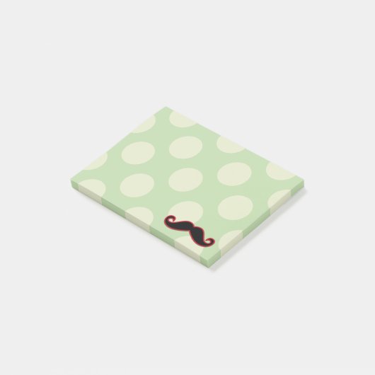 Red Mustache, Curl Mustache, Stache, Polka Dots Post-it® Notes (Schuin)