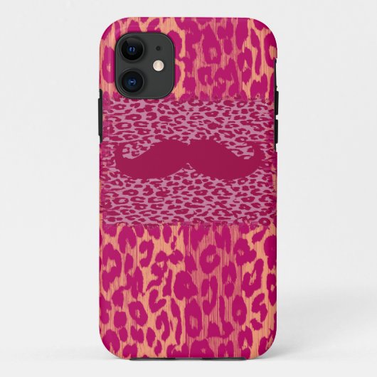 Red Mustache en luipaard Print Case-Mate iPhone Case (Achterkant)