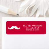 Red Mustache Valentijn Return Address Labels (Insitu)