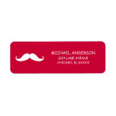 Red Mustache Valentijn Return Address Labels (Voorkant)