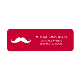 Red Mustache Valentijn Return Address Labels