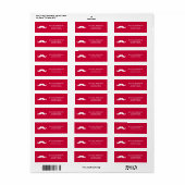 Red Mustache Valentijn Return Address Labels (Full Sheet)