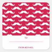 Red Mustache Valentijn Sticker (Voorkant)