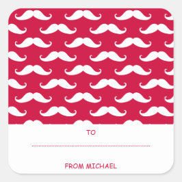 Red Mustache Valentijn Sticker