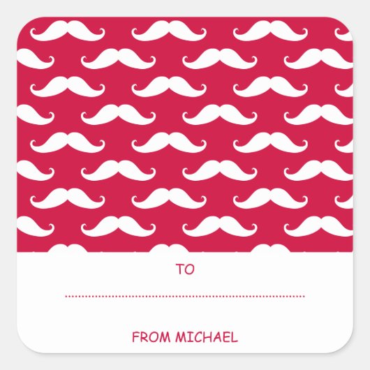 Red Mustache Valentijn Sticker (Voorkant)