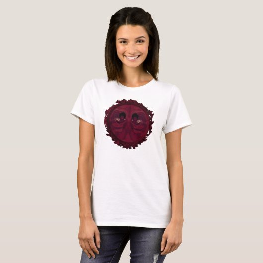 Red Mustache Woman T-shirt (Voorkant volledig)