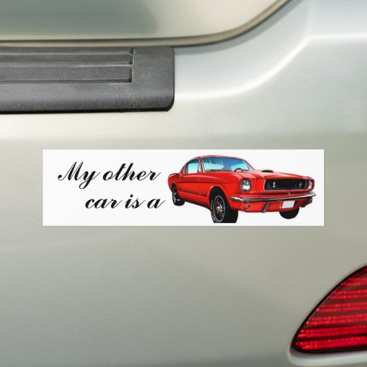 Red Mustang Bumpersticker (Op auto)