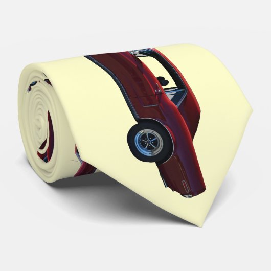 Red Mustang op crème Stropdas (Opgerold)