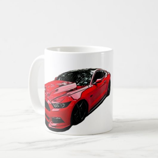 Red Mustang S550 Koffiemok (Voorkant links)
