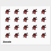 Red-n-Black-Yin-Yang-Turtle Ronde Sticker (Vel)