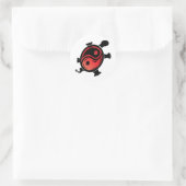 Red-n-Black-Yin-Yang-Turtle Ronde Sticker (Tas)