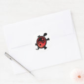 Red-n-Black-Yin-Yang-Turtle Ronde Sticker (Envelop)