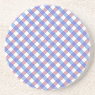 Red n Blue Gingham Pattern Zandsteen Onderzetter