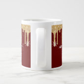 Red n Gold Glitter Drips High School Afstuderen ja Grote Koffiekop (Achterkant)