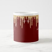 Red n Gold Glitter Drips High School Afstuderen ja Grote Koffiekop (Voorkant)