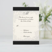 Red n White Striped Tulip - Wedding Invitation RSVP Kaartje (Staand voorkant)