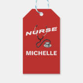 RED  naam verpleegster Cadeaulabel (Achterkant)