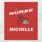 RED  naam verpleegster Wijn Etiket (Enkel label)