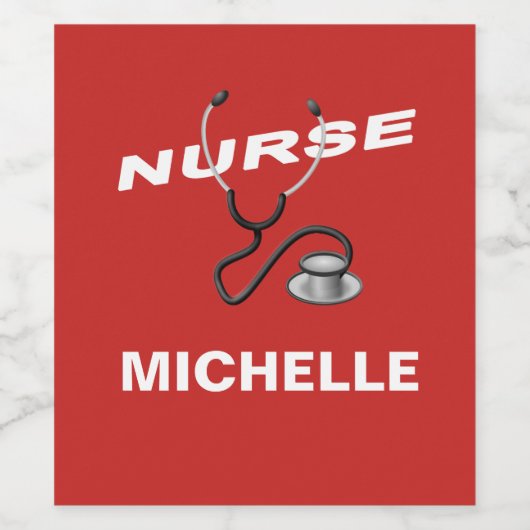 RED  naam verpleegster Wijn Etiket (Enkel label)