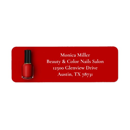 Red Nail Pools adres voor schoonheidssalon Etiket (Voorkant)
