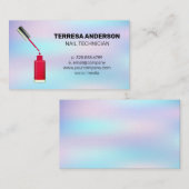 Red Nail Pools en Brush | Pastelmengsel Visitekaartje (Voorkant / Achterkant)