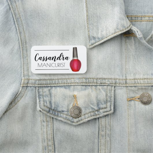 Red Nail Poolse bottelaar schoonheidsmanicurist ar Naamplaatje (In situ)