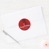 Red Nail Prettige feestdagen Custom Beauty Salon Ronde Sticker (Envelop)