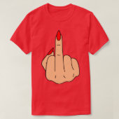 Red Nails Middle Finger T-shirt (Design voorkant)