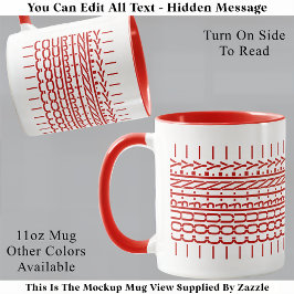 Red Name Hidden Message Trendy Mug 121B Modern Mok
