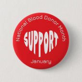 Red National Blood Donor Month Button (Voorkant)