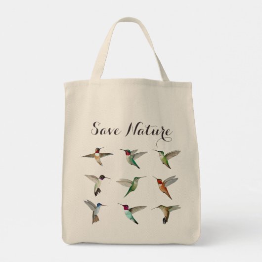 Red Natuur Noord-Amerikaanse kolibries Tote Bag (Achterkant)