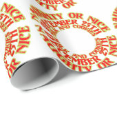 Red Naughty of Nice 25 december Cadeaupapier (Rol Hoek)