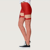 Red Naughty Valentijn Faux Fishnet Sexy Bow Leggings (Links)