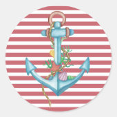 Red Nautical Anchor Sticker (Voorkant)