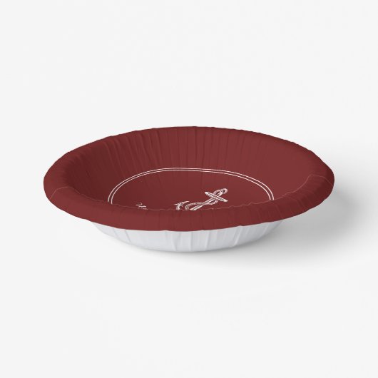 Red Nautical Anchor Wedding Paper Bowls Papieren Kommen (Gebogen)