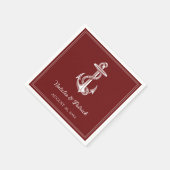 Red Nautical Anchor Wedding Paper Napkins Servet (Hoek)