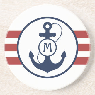 Red Nautical Anchor Zandsteen Onderzetter