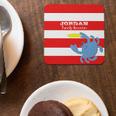 Red Nautical Blue Crab op maat Kartonnen Onderzetters