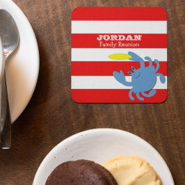 Red Nautical Blue Crab op maat Kartonnen Onderzetters