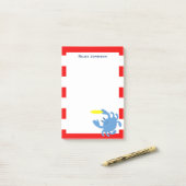 Red Nautical Blue Crab op maat Post-it® Notes (Op bureau)