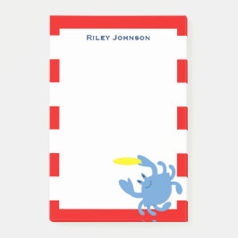Red Nautical Blue Crab op maat Post-it® Notes