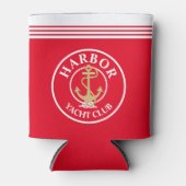 Red Nautical Monogrammed Bottle Cooler (Voorkant)