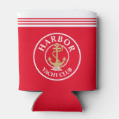 Red Nautical Monogrammed Bottle Cooler (Achterkant)