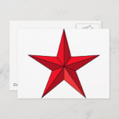 Red Nautical Star Briefkaart (Voorkant / Achterkant)