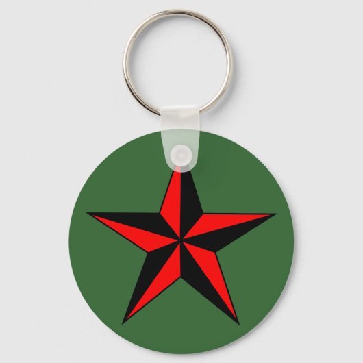 Red Nautical Star Sleutelhanger (Voorkant)